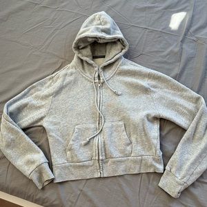 Cropped Brandy Melville grey hoodie